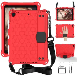 Honeycomb hand holder kids EVA case for iPad 9th 10.2' sublimation handle super protection tablet cover air 10.5 inch with belt