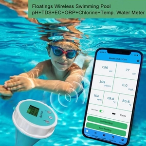Testeur d'eau de <span class=keywords><strong>piscine</strong></span> numérique intelligent avec application, moniteur de <span class=keywords><strong>piscine</strong></span> intelligent avec application, mesureur de <span class=keywords><strong>PH</strong></span>/TDS/EC/<span class=keywords><strong>Sel</strong></span>/ORP/CL/TEMP 6 en 1, mesureur de chlore résiduel - Product Image 1