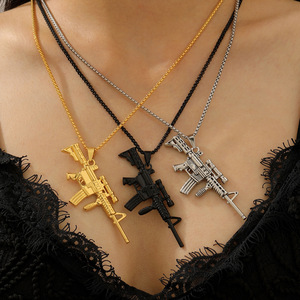 Collar con Colgante de Rifle AK47, Estilo Punk, Hip Hop, para Hombre y Mujer, Joyería para Enamorados, Regalos Festivos de San Valentín - Product Image 3