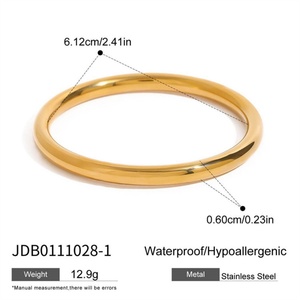 Plain Titanium Non-tarnish Hypoallergenic <b>Bangle</b> Round Belt <b>Bangle</b> <b>Bracelet</b> for Women - Product Image 6