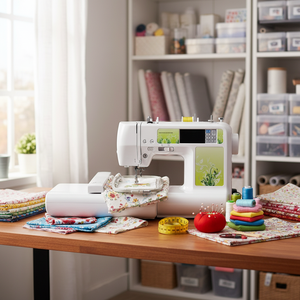Domestic Household Multi-Function Embroidery Sewing Machine for Homeuse with 67seam Patterns in Green - Product Image 3