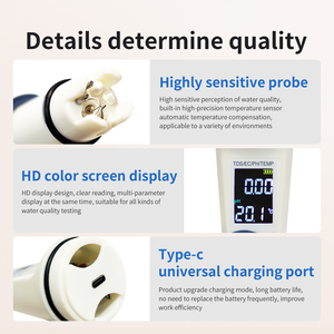 Medidor de Calidad del Agua Portátil Multifuncional MF-M41V TDS, EC, pH y TEMP con Alta Precisión CE y RoHS, Precio de Fábrica 2026 - Product Image 5
