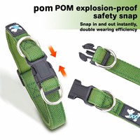 Collier pour chien réglable, durable, rechargeable, confortable en coton, collier doux pour le cou, pour la promenade en plein air, convient aux chiens de petite/moyenne/grande taille