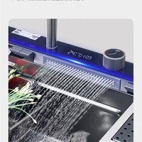 Évier de cuisine simple en acier inoxydable 304, design américain, épaisseur 4 mm, bac intégré monobloc extensible, capacité de 1 m³ pour la vaisselle