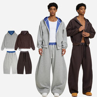 Setelan Tracksuit Pria Model Flare Berkerudung Bahan Katun Terry Oversize - Streetwear Bernapas & Ramah Lingkungan