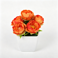 Bonsai Peony Artifisial Realistis 2026, Tanaman Pot Mini Multi-warna, Dekorasi Natal, Thanksgiving, Tahun Baru Gaya Nordik, Butik