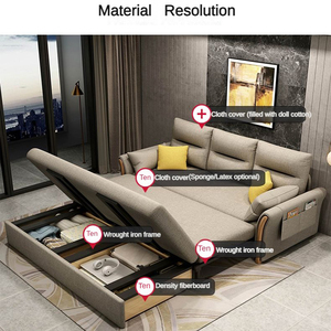 Canapé-lit pliable pour la maison avec rangement, canapé-lit pliable en tissu, vente en gros, prix bas, canapés-lits à vendre - Product Image 5