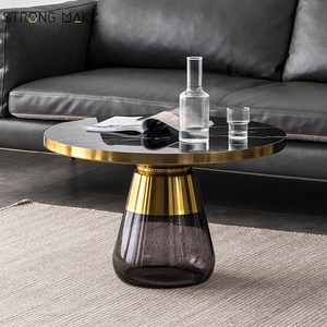 Nordic Luxury Modern Salontafel Couchtisch Marble Top End Coffes Table Set divano Side Round Glass Coffee Table per soggiorno - Product Image 3