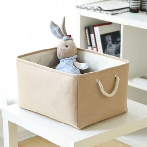 Square Canvas Cabinet <b>Storage</b> Box Collapsible Laundry Bins <b>Basket</b> for Shelf Kids Toy <b>Storage</b> Box - Product Image 4