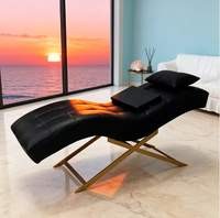 Lit de spa moderne de luxe personnalisé en cuir PU pour salon de beauté, soins des cils, design incurvé en forme de S