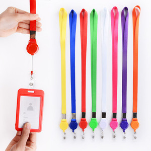 Wholesale Custom Colored Retractable ID Card Holder Nylon <b>Lanyard</b> with Transparent Waterproof - Product Image 2