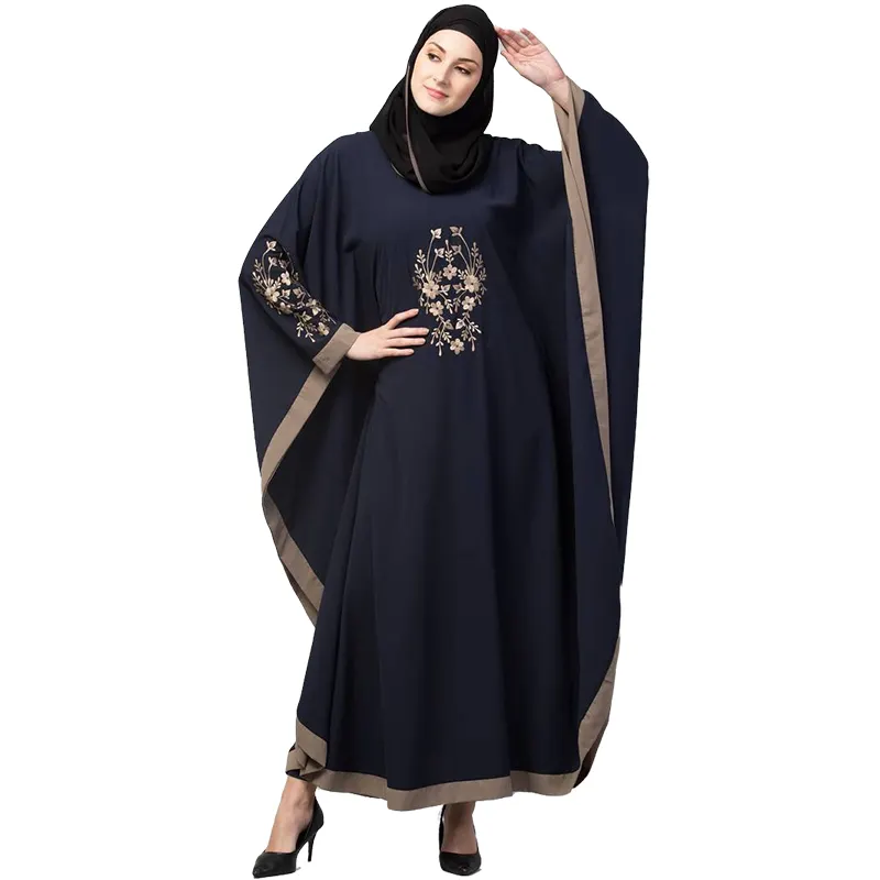 8048 mujeres abaya moda manga larga Hijab Abaya Allover patrón alta calidad mujeres transpirable Borka vestido islámico para mujeres