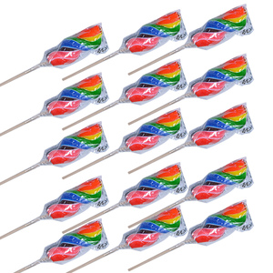 Meilleur prix d'usine, bonbons colorés, collations, bonbons durs de Noël, 24 pièces, 80 g, bonbons en <span class=keywords><strong>spirale</strong></span> arc-en-ciel, sucettes arc-en-ciel - Product Image 5