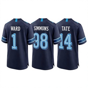 Maillot de football américain brodé sur mesure 100% polyester à manches courtes avec nom et numéro pour équipe adulte - Product Image 3