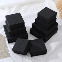Boîtes cadeaux de luxe en papier noir, design élégant, prêtes à l'emploi, style populaire, taille personnalisée, avec insert en mousse pour bijoux