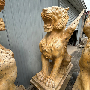 Tùy Chỉnh Chất Lượng Cao Bằng Đá Cẩm Thạch Động Vật Điêu Khắc Với Cánh Hổ Cuộc Sống Kích Thước Handmade Khắc Đá Nghệ Thuật Cho Khách Sạn Lớn - Product Image 2