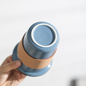 Custom Printed Coffee Cup No Handle Ceramic Mug with Leather Sleeve - Product Image 6