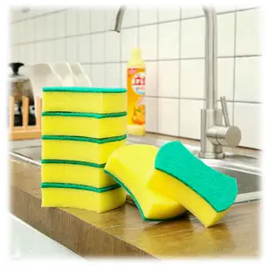SPIFIT Kitchen Cleaning Green Sponge Pack 24 Non-Scratch Promotional Eco-Friendly Made from Polyester and Polyurethane