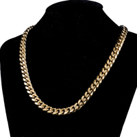Collier ras du cou hip hop étanche bijoux pour femmes en acier inoxydable rempli d'or Miami cubain lien chien chaîne plaqué or collier pour hommes