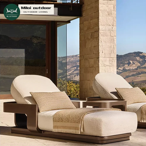 Chaise longue d'extérieur moderne et durable en alliage d'aluminium de luxe avec coussins pour piscine, lit de plage, <span class=keywords><strong>jardin</strong></span>, utilisation comme lit de soleil, lit de repos - Product Image 1