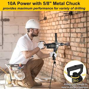 5/8 "Heavy Duty 10-Amp trivella Set miscelatore a velocità variabile betoniera con manico a vanga per foratura e miscelazione - Product Image 2