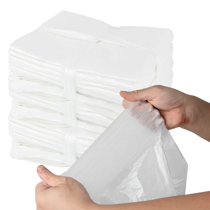 Trash Bag Small Security Household Products HDPE Flexible White 45*45cm,1.7g, Flat Mouth Garbage Bag, Supporting Customized
