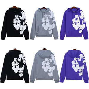 Sudadera Mainline con anillo floral extragrande, Sudadera con capucha moderna, Ropa urbana para hombre y mujer, denim, Sudadera con capucha Kapok - Product Image 1