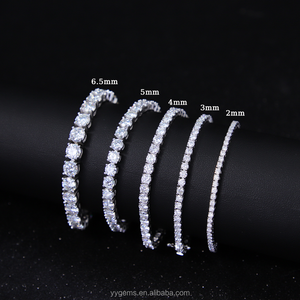 Bracelet tennis en moissanite couleur D VVS, argent sterling 925 plaqué or 18 carats, taille brillant ronde, 2 mm à 6,5 mm, en stock pour cadeau - Product Image 3