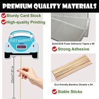 Kit de 52 accessoires pour photomaton de mariage, décorations amusantes pour fête de fiançailles, bâtons en papier pailleté véritable pour enterrement de vie de jeune fille