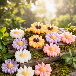 Magnifiques bougies artisanales en <span class=keywords><strong>cire</strong></span> de soja en forme de cœur, parfum marguerite florale, pour les fêtes, les bars, la décoration intérieure et la relaxation - Product Image 4