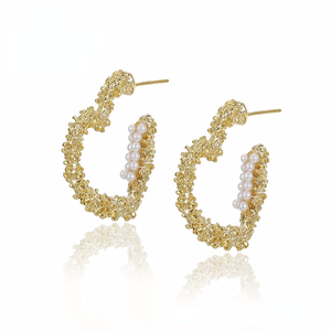Orecchini a forma di cuore in oro 14K di alta qualità in stile <span class=keywords><strong>perla</strong></span> delicata YMearring-862 gioielli Xuping - Product Image 1