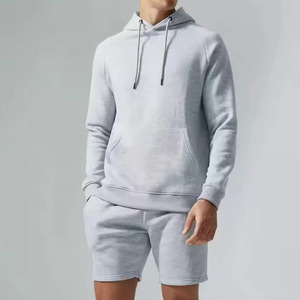 Fashionable Casual Breathable Polyester Cotton Lightweight Comfortable Fit Men Hoodies and Shorts <b>Set</b> New Quality - Product Image 2