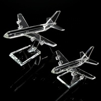 Nouvel Arrivage en Gros : Modèle d'Avion 3D en Cristal K9 au Design Attrayant, Taille Personnalisable, Emballage Cadeau pour Club de Fans de Modèles