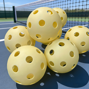 Pelotas de Pickleball para Deportes en Interiores y Exteriores, Inyectadas en TPE, 26 Orificios, Color Amarillo, Duraderas, de Alta Calidad para Entrenamiento - Product Image 6