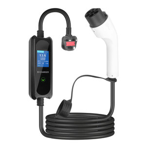 เครื่องชาร์จรถยนต์ไฟฟ้าแบบพกพา GB/T 13A 3KW ปลั๊กแบบ UK พร้อมหน้าจอ LCD ปรับกระแสไฟได้ 4 ระดับ ตั้งเวลาได้ ปืนชาร์จรถยนต์ไฟฟ้า - Product Image 1