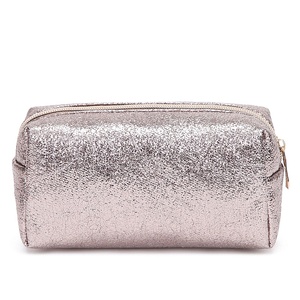 Makeup <b>Bag</b> Wholesale Hammered metallic PU cosmetic <b>bag</b> PU leather 8 inches Embossed Logo <b>Toiletry</b> <b>Bag</b> - Product Image 6