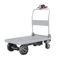 Chariot à plateforme électrique 200 kg-400 kg, chariot à palettes en acier à 4 roues, chariot de manutention robuste pour entrepôt