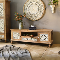 Mueble de TV Rústico Vintage de Madera de 70 Pulgadas, Estilo Granja, Hecho a Mano, Duradero, para Sala de Estar, Decoración Campestre
