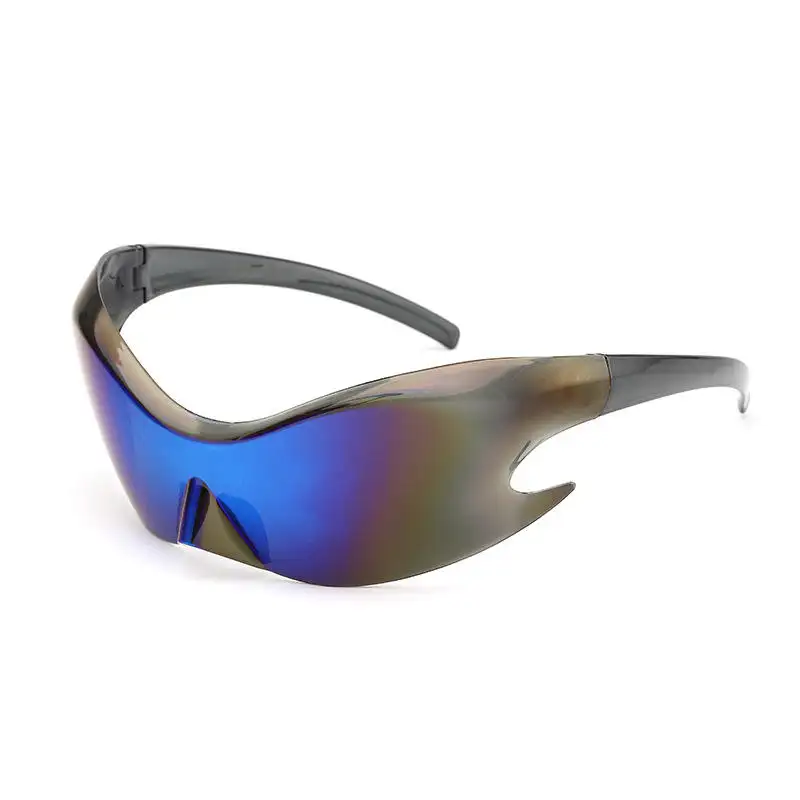 Y2K 패션 선글라스 남여 공용 새로운 미래 기술 선글라스 대형 Y2k 방풍 선글라스 UV 보호 여성용 남성용