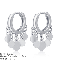 Nouveaux arrivages de bijoux fins en argent sterling 925, magnifiques boucles d'oreilles pendantes en forme de disque, plaquées or rhodié, pour femmes