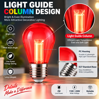 Ampoule LED colorée S14 2W E27 110V 220V, colonne de guidage lumineux décorative pour guirlandes de patio, fêtes, festivals et éclairage de jardin
