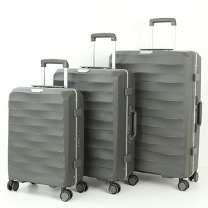 PP Trolley Case 36-55L Expandable <b>Explosion</b> Proof Full Aluminum Handle Three-Piece Set Custom Logo - Product Image 3