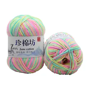 Sợi Đan Móc 4 Lớp Sợi Đan Móc Đồ Chơi Em Bé Sợi Đan Sợi Cotton Sữa Mềm