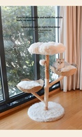 Arbre à chat luxueux et spacieux avec hamac floral, poteaux en sisal et peluche de qualité supérieure – Mobilier pour chat