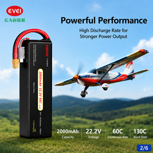 Batterie de drone rechargeable VIWIPOW 2000mAh 22.2V 60C 6S LiPo avec connecteur XT60 personnalisé pour drone RC, quadricoptère FPV, hélicoptère - Product Image 6
