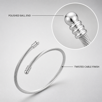 Bracelet jonc ouvert en acier inoxydable plaqué or 18 carats, entièrement enroulé, double tête, minimaliste, tendance, unisexe, cadeau, marque tierce