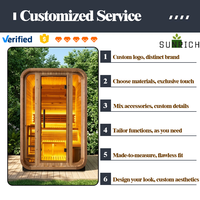 Sauna a Vapore Elettrica da Esterno Mini Cube per 1-2 Persone con Lampada d'Atmosfera / Luce LED