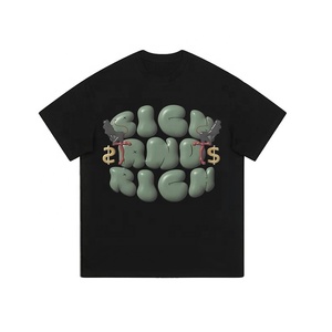 T-shirt Homme Américain Nouvelle Tendance Imprimé Lettres Anglaises Coton Ample Polyvalent Manches Courtes Style Rétro Vintage - Product Image 5