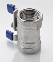 Válvula de bola de acero inoxidable de alta temperatura con conexión de rosca de sellado de PTFE para agua DN8-DN25, 1 unidad