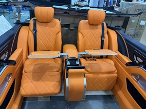 Chaise arrière de luxe avec console <span class=keywords><strong>MBS</strong></span> Table pour Benz Vito Vclass V250 W447 V300 Panneaux latéraux extra longs Écran tactile Lumière LED - Product Image 3